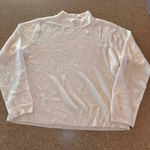 Napa Valley Mock Neck White Sweater size XL, Soft, Warm - Picture 1 of 9